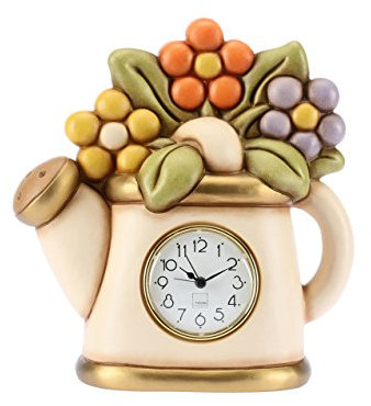 THUN - Orologio da Tavolo Annaffiatoio E Fiori, 24x15,5x24,8 cm