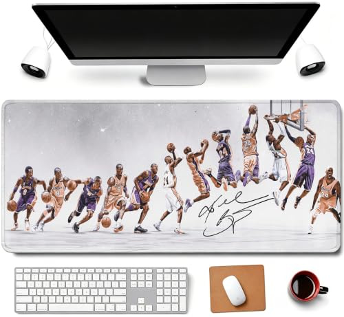 80 x 30 cm cool legend svart Mamba Kobe halkfri gummi utökad stor spel musmatta dator tangentbord musmatta PC tillbehör (7-Kobe Move)