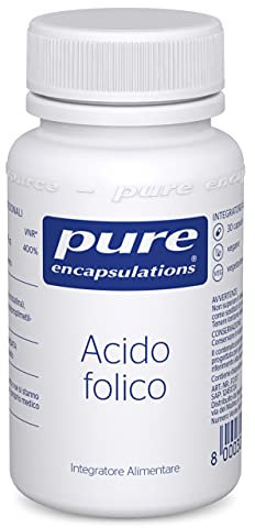 Pure Encapsulations - Acido Folico 800mcg - Integratore Alimentare con Acido Folico per Preconcezione e Gravidanza - 30 Capsule Vegetariane