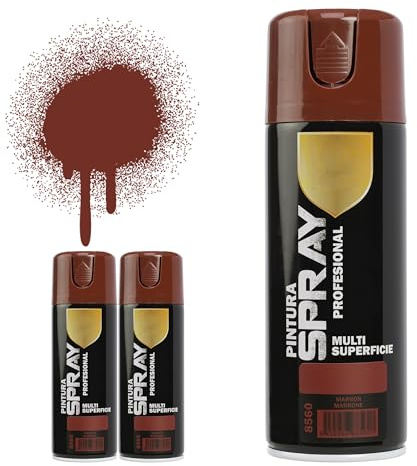 H HANSEL HOME Pintura Spray Marrón 400 Ml - Pack de 3 Unidades