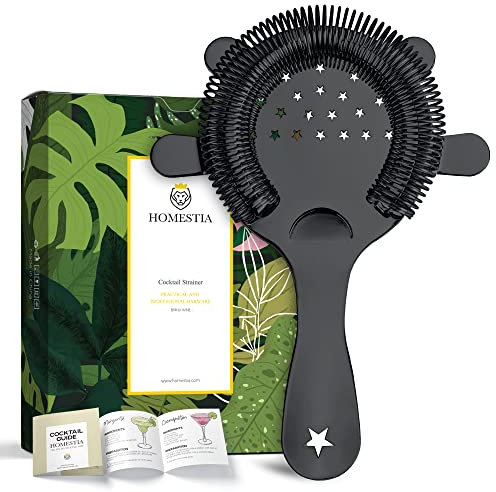 Homestia Black Hawthorne Strainer for Cocktail, Bar Strainer for Bartending