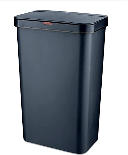Tower T838005N Rectangular Sensor Bin with Fingerprint Proof Coated Exterior, Plastic, 50 L, Navy
