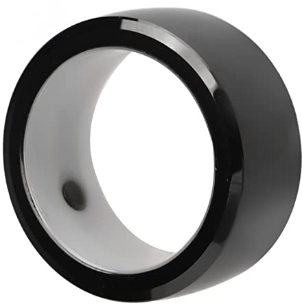 Smart Ring, R5 Bärbar Universell Keramisk NFC-Ring för Män Kvinnor, Vattentät 128G NFC Smart Ring med 2 Hälsostenar för Mobiltelefon, Stöd för IC-kort, ID-kort och NFC-kort (L)