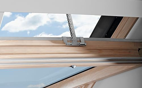 Roto TS736972 Motore Originale Designo 25 cm Nascosto sopra 24 V, per finestre da Tetto in Legno Serie R6, Argento