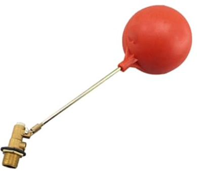 Baoblaze Water Tank Float Valve Brass Float Valve with Ball Switch Floating Ball Valve for Home Storage Tanks Toilet Cistern, Red, 1inch DN25