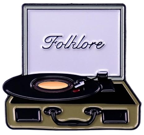 Broche folklore en émail pour disque vinyle et sac à dos