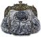 CORIOS Vintage 1920s Abendtasche Damen Floral Clutch Tasche Handgemachte Perle Handtasche Klein Tasche Elegante Schultertasche Kette Umhängetasche für Hochzeit Bankett-Party Abschlussball Dunkelgrau