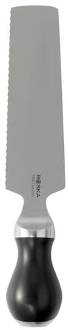 BOSKA Couteau à raclette PRO – Acier inoxydable – Spatule – Bord dentelé – Raclette – Outil de service et de découpe pour fromage ou couteau à pain – Petit couteau de cuisine durable