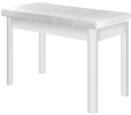 Tabouret de piano réglable avec rangement de musique pour enfants, adolescents, adultes et personnes âgées, peut contenir 440IBS (blanc)