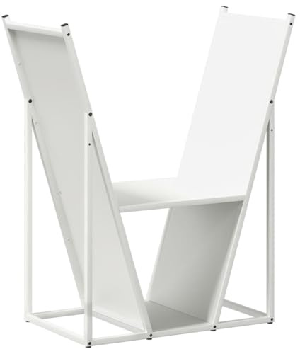 vidaXL Vedställ vit 69,5x35x81 cm kallvalsat stål, öppen spis vedhållare, stockhållare, stockstativ, inomhus vedförvaring, vedställ, stockställ