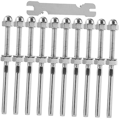 Terminal Fileté Serti en Acier Inoxydable pour Câble 1/8 Pouce, 10 Pièces