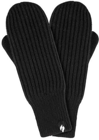 HEAT HOLDERS Thermal Insulated Mittens For Men & Women For Winter Thick Warm Heatweaver Knitted Gloves For Cold Weather (M, Black)
