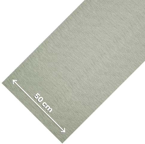 OLIVO.shop Rutschfester Küchenläufer, waschbar, Läufer für Küche und Flur, einfarbig, Rattan-Effekt, Meterware, Küchenläufer, Rolle Reflex (Salbeigrün, 50 x 130 cm)