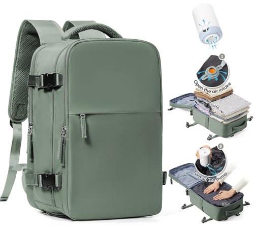 SZLX Mochila De Vacío Equipaje De Mano Mujeres, Mochila Airbag Con Sistema De Vacío Para Viajes, Ryanair Mochila De Viaje Tamaño Cabina Con Bomba Impermeable Maleta De Vacío Para Hombres
