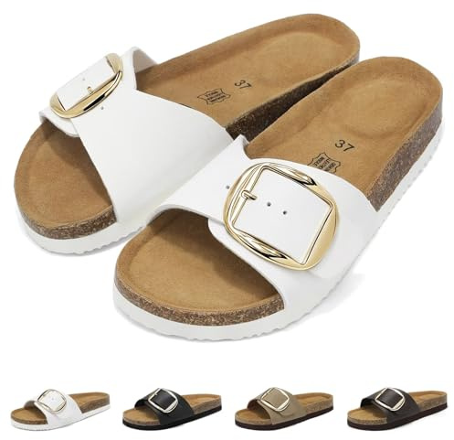Wizshoe Sandales et Mules pour Femmes Claquettes Femme Été Blanc 41EU
