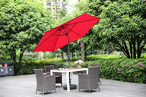 Angel Living Sonnenschirm Ø 300 cm Gartenschirm Marktschirm Terrassenschirm Taupe Rund Sonneschirm Sonnenschutz aus Aluminium und Polyester UV50+ Rot
