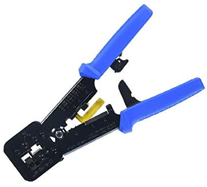 A ABIGAIL EZ-Rjpro HD Crimpzange - Schwarz - RJ45/RJ12 Crimpingzange für Normal- und Endpass-Durchgangsverbinder - 1 x RJ45-Crimpzange