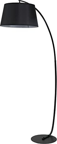HOMCOM Lampada da Terra ad Arco con Paralume in Tessuto, Lampada a Piantana con Base in Metallo e Interruttore a Pedale, Ø47 x 105 x 190cm, Nera