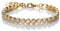 Namana Heart Tennis Bracelet for Women & Girls, Swarovski Crystal Heart Bracelet Set, Elegant Gold Jewellery Gift