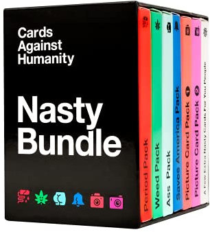 Cards Against Humanity: Nasty Bundle • 6 fiese Themenpakete + 10 brandneue Karten