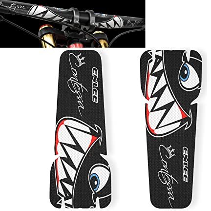 ENLEE One Pair Mountain Bike Stickers, Bicycle Frame Protector for Bike Cranksets/Bicycle Handlebar (for Handlebar/Black)
