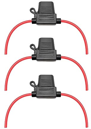 VANTRONIK Waterproof Medium Inline Fuse Holder with 10 Gauge AWG Wire 12.6 Inches Long, Fit for ATO ATC Blade Standard Car Fuse in Vehicle Automotive Car Boat Tractor, 3 Pack