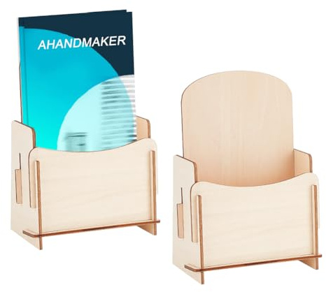 AHANDMAKER 2 soportes para folletos, soporte para folletos, soporte para tarjetas de visita, soporte de mesa, soporte para carteles, organizador de encimera para menús, folletos, revistas y publicidad