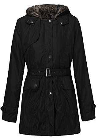 Kobilee Cappotto Donna con Cintura Elegante Lungo Foderato Cappotto Imbottito Lana Piumino con Cappuccio Parka Caldo Curvy Giubbotto Giacca Invernale