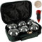 KRUZZEL Boule 6 Kugel Set mit Zubehör für Outdoor-Aktivitäten Gravierte Motiven Hülle 23440