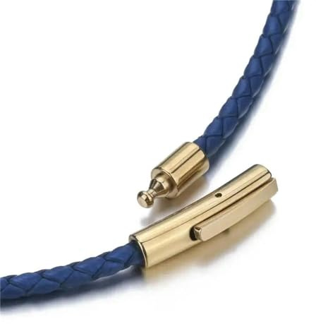 MEIFULLE Collane in Pelle da 3 mm per Uomo e Donna, Girocollo Nero/Rosso/Blu/Marrone, Cordino in Vera Pelle Intrecciata, Chiusura Magnetica in Acciaio