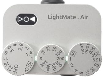 LightMate AirPro Light Meter, 20 Hours Endurance, High Precision Photography Light Meter, 3 Dials Retro Exposure Indicator, Compatible with Leica and Others Film Cameras, Silver Metal