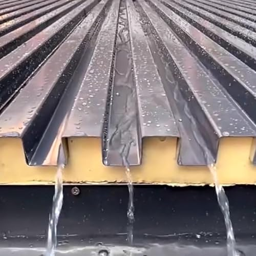 Gazebo con Tetto Rigido per Tutte Le Stagioni, pergolato da Giardino, Pannelli di Copertura in Alluminio, lastre Ondulate Isolate, Sostituzione di tegole per Garage e verande (4 Pezzi, lungh