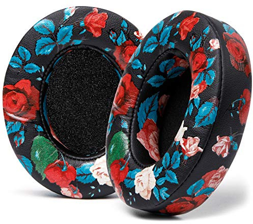 WC Wicked Cushions Replacement Ear Pads for Beats Studio 2 & 3 (B0501, B0500) Wired & Wireless | Does NOT Fit Beats Solo | Softer PU Leather, Enhanced Foam & Stronger Adhesive | Black Floral