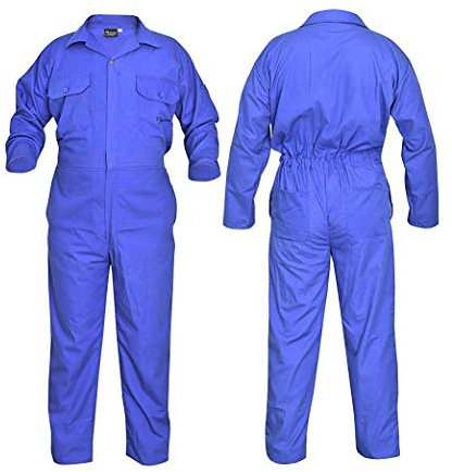 SHYNE KILTS U.K Royal Blue Men's Coverall Overalls Boiler Suit Coveralls Work Wear Mechanics Boilersuit (M)