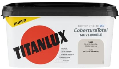 Titanlux - Pintura Plástica Cobertura Total Cubeta 4L (1030 Blanco Aura)