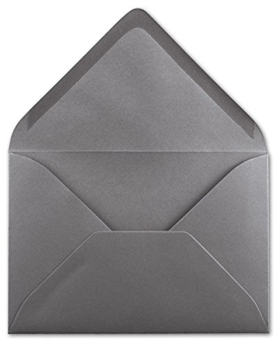50 DIN B6 Briefumschläge Graphit-Grau - 12,5 x 17,5 cm - 80 g/m² Nassklebung Post-Umschläge ohne Fenster für Einladungen - Serie Colours-4-you