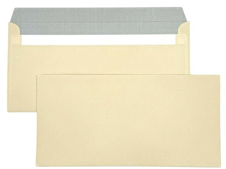 umschlag-discount - Briefumschläge DIN lang ohne Fenster selbstklebend (100 Stück) Dunkel Chamois - Umschläge 22 x 11 cm - Briefkuvert mit grauem Innendruck für Sichtschutz, 80g/m²