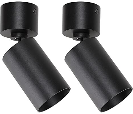 Klighten 2 Stück Aufbauspot Schwenkbar Matt Schwarz Aufbauleuchte Aufbaustrahler GU10, Runde Deckenspots Aufputz Verstellbare Deckenstrahler aus Aluminium, 55 x 140mm, Ohne Leuchtmittel