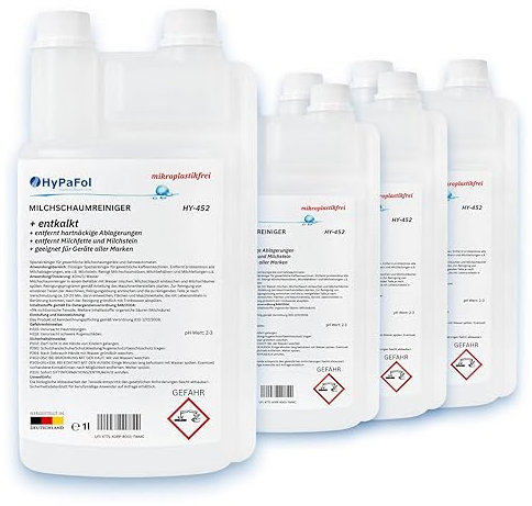Milchschaumreiniger | flüssiger Spezialreiniger für Milchschaumgeräte | entfernt hartnäckige Ablagerungen | geeignet für Geräte aller Marken (4x 1L)