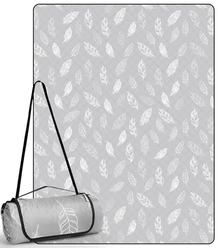 DEWUR Coperta Picnic Impermeabile Lavabile Plaid Pic Nic Telo Picnic Telo Campeggio (300 x 200 cm, Grigio)
