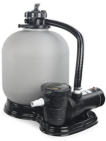 XtremepowerUS 19 Sand Filter with 1.5 Horsepower Above Ground Inground Swimming Pool Pump Media System 4500GPH, Grey/Black