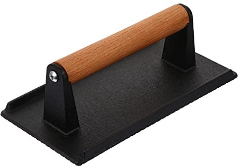 Anneome Plancha De Barbacoa Manual Placa De Hierro Fundido Prensa Parrilla Fácil