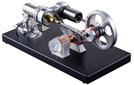 Karlak stirling engine kit,Hot Air Stirling Engine Motor Model DIY Kit with 4pcs Led Lights Electricity Generator Physics Educational Toy Teaching Aids for Teacher Student Adult