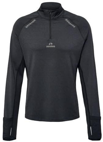 hummel Newline Herren Mesa Half-Zip Longsleeve Laufbekleidung Lauftop Schwarz - XXL