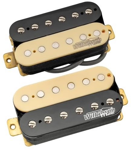 Wilkinson Vintage Classic Alnico 5 Overwound Open Style Humbucker Pickups Set for Electric Guitar, Zebra