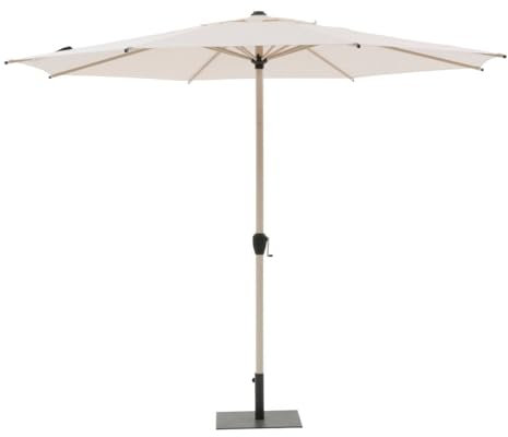 Hespéride - Parasol Droit Rond inclinable Loompa Argile et blé 3m en Aluminium et Polyester