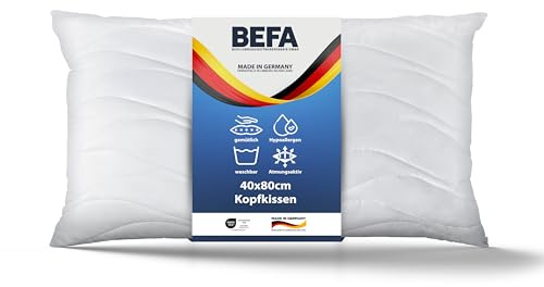 BEFA CARE Kopfkissen 40x80 cm (2 Stück) | Mikrofaser mit Aloe Vera | 400g Füllgewicht/Stk | OEKO-TEX Klasse 1 | Made in Germany