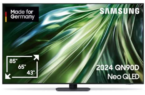Samsung Neo QLED 4K QN90D Fernseher 98 Zoll, Neural Quantum 4K AI Gen2 Prozessor, Mini LED TV, AI Upscaling, Smart TV, Dolby Atmos, Gaming Hub, GQ98QN90DATXZG, Deutsches Modell