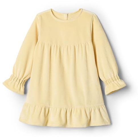 Amazon Essentials Robe Mixte en Velours Cordon pour Enfant - Jaune Beurre - 24 Mois