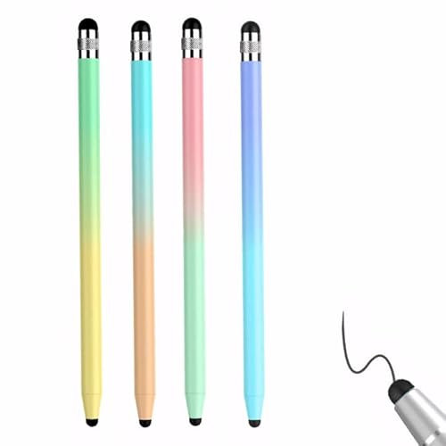4 Pcs Tablet Stift für Alle Tablets, Touchscreen Stift Tablet Pen 2 in 1 Tablet Stift mit 6mm/4.5mm Faser Spitzen, Ergonomisch Gestaltet Kompatibel mit Allen Smartphones und Smartwatches
